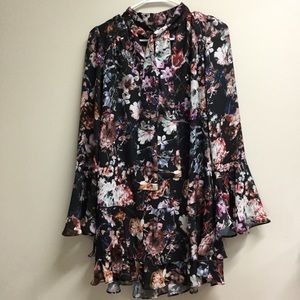 Parker Floral Neck Tie Dress